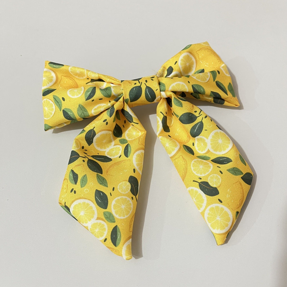 Wholesale Fabric lemon knotted bow hair clip